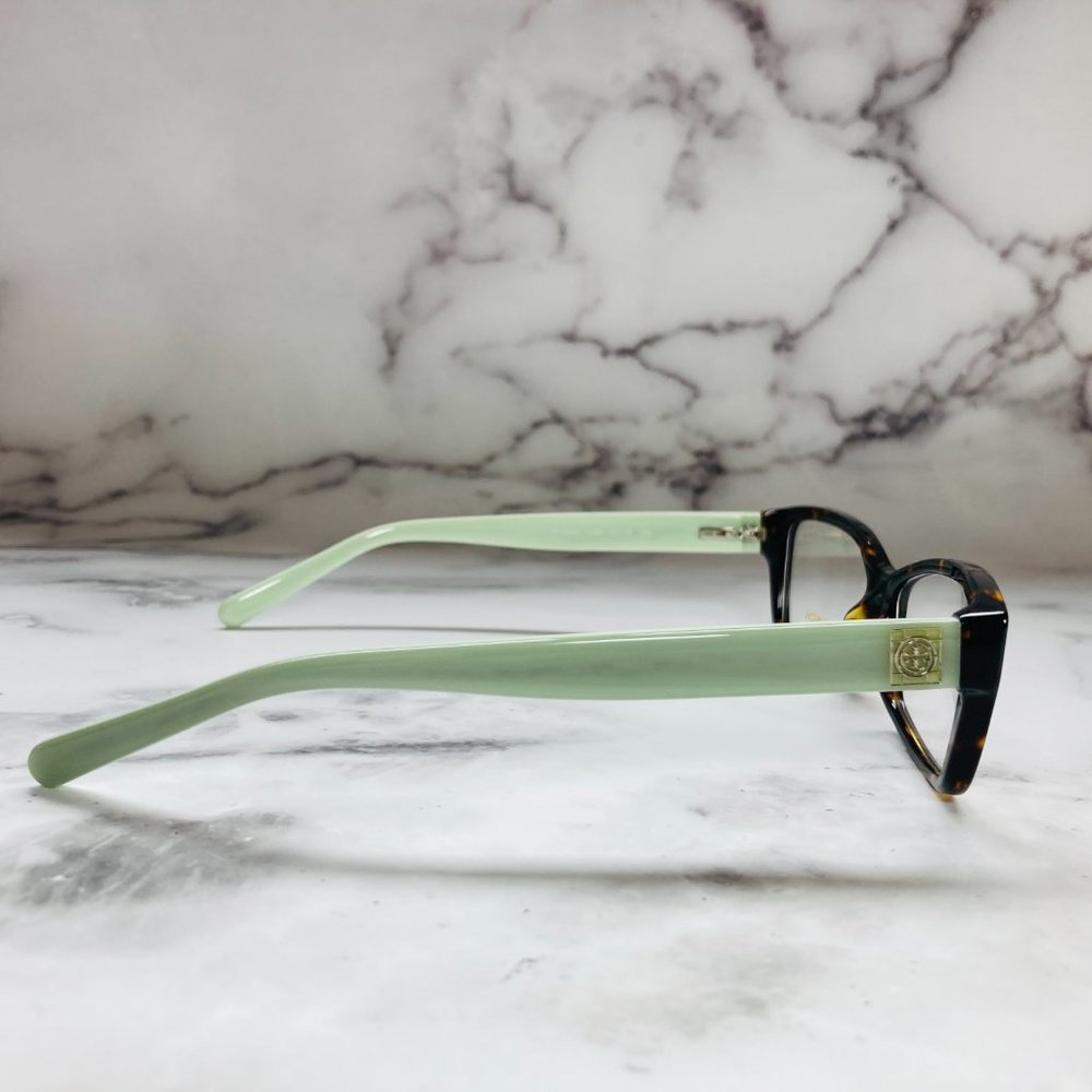 Tory Burch Rectangular Tortoise Brown & Green Min… - image 6